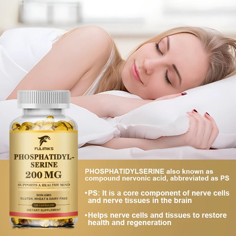 FULIMIKS Phosphatidylserine 200mg – Brain & Focus Soft Gels Brain Health Supplement Qst