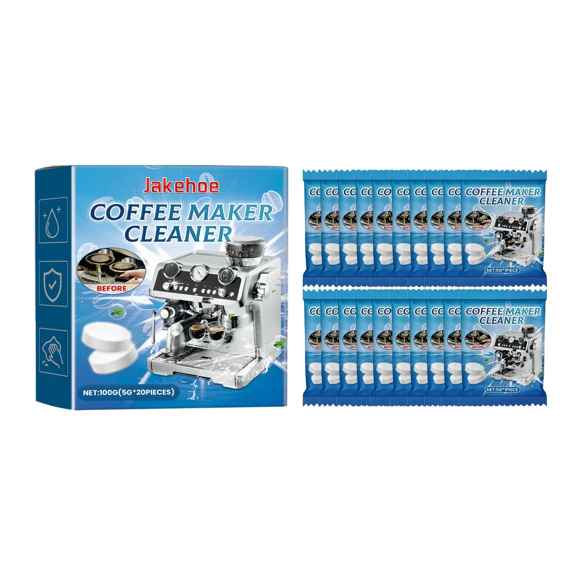 Coffee Machine Descaling & Cleaning Effervescent Tablets Descaling Tablets Qme 100g Boxed