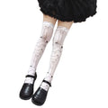Anime Cat Claw Striped Halloween Thigh High Stockings – Women's Thigh High Stockings Qme style2 One Size