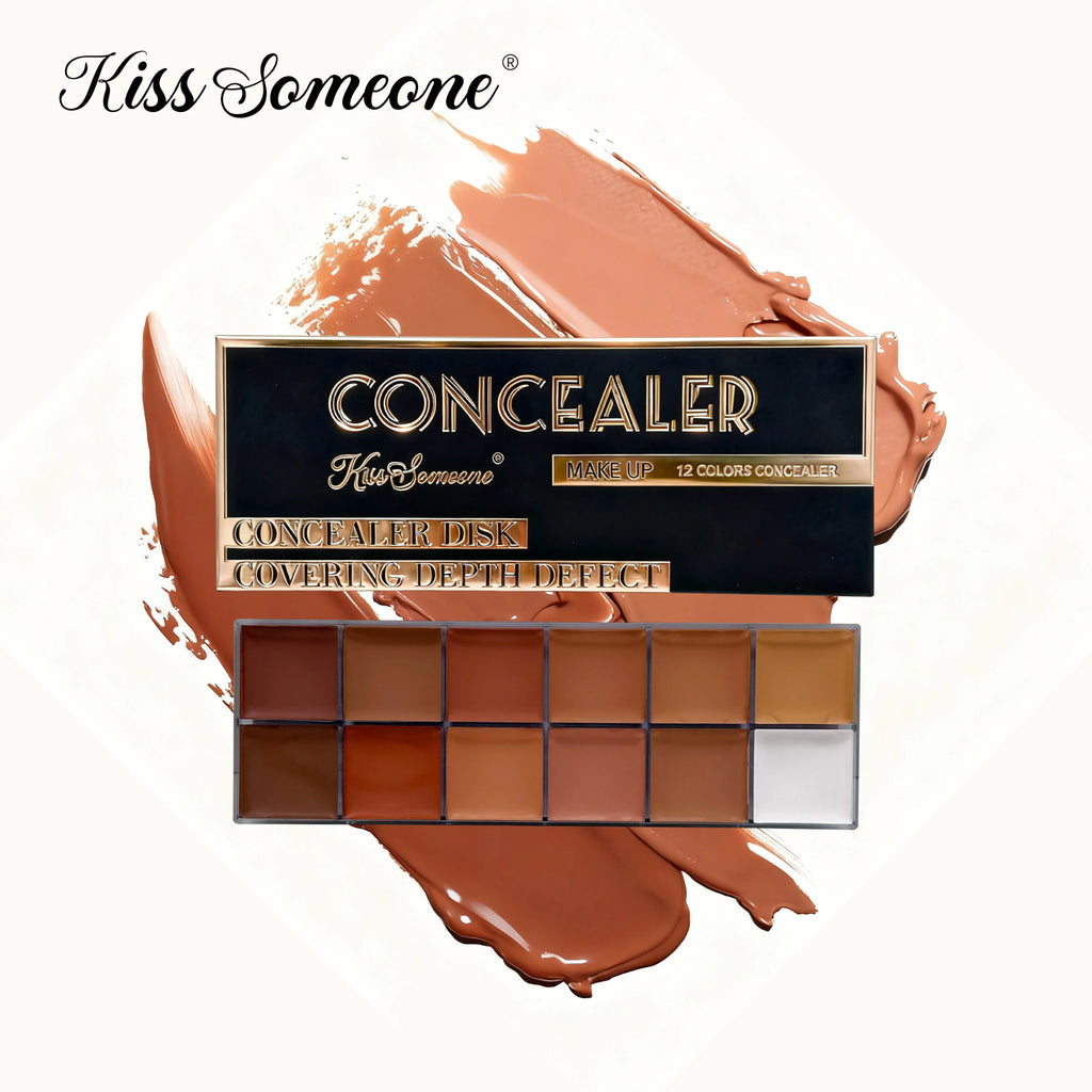 12-Shade Waterproof Full Coverage Concealer Foundation Dark Skin Concealer Foundation Qme 84g