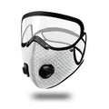 Cycling Face Mask with Filter & Goggles – Reusable Dust Cover Cycling Face Mask Qst White