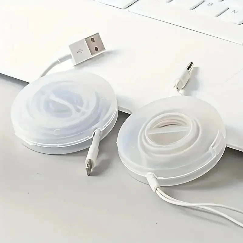 Telescopic USB Cable Organizer – Clear Circular Winding Tube 5pk Cable Storage Organizer Qme
