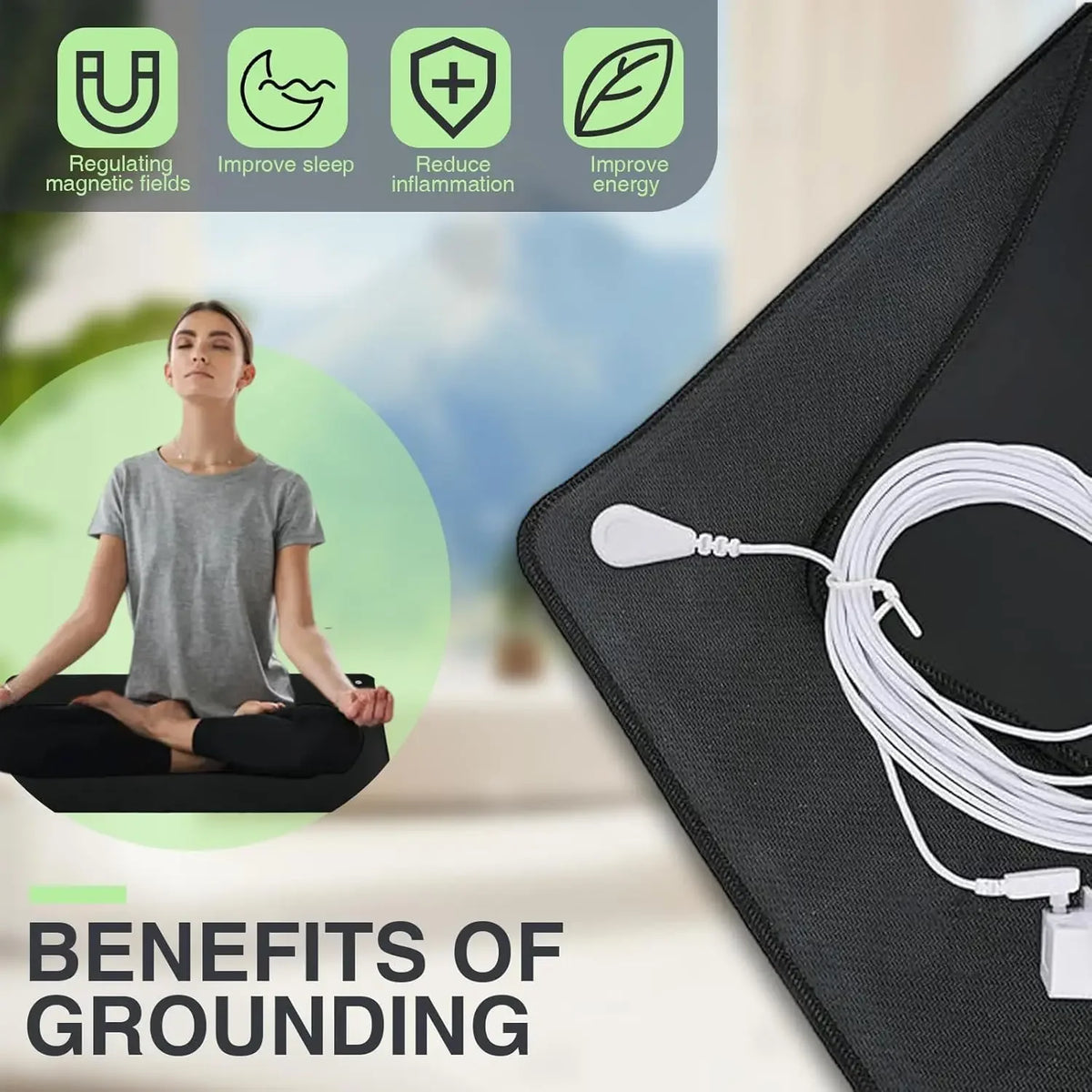 Grounding Mat for Feet 40x60cm – Earthing Mat with Cord Grounding Mat Qst