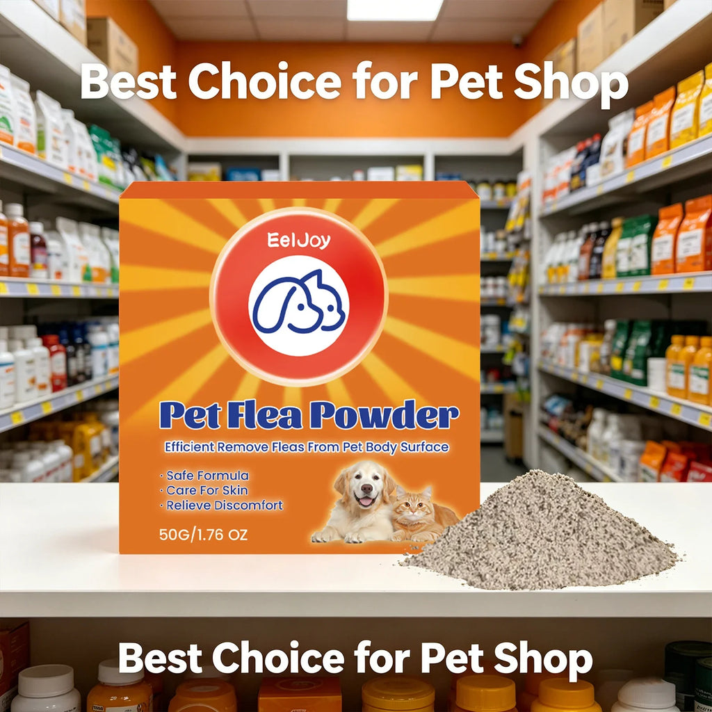 Pet Flea & Tick Powder for Dogs & Cats – Non-Toxic Formula Pet Flea Powder Qme