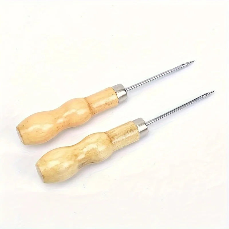 Wooden Handle Sewing Awl – Leather Craft & Shoe Repair Tool Leather Craft Awl Qme
