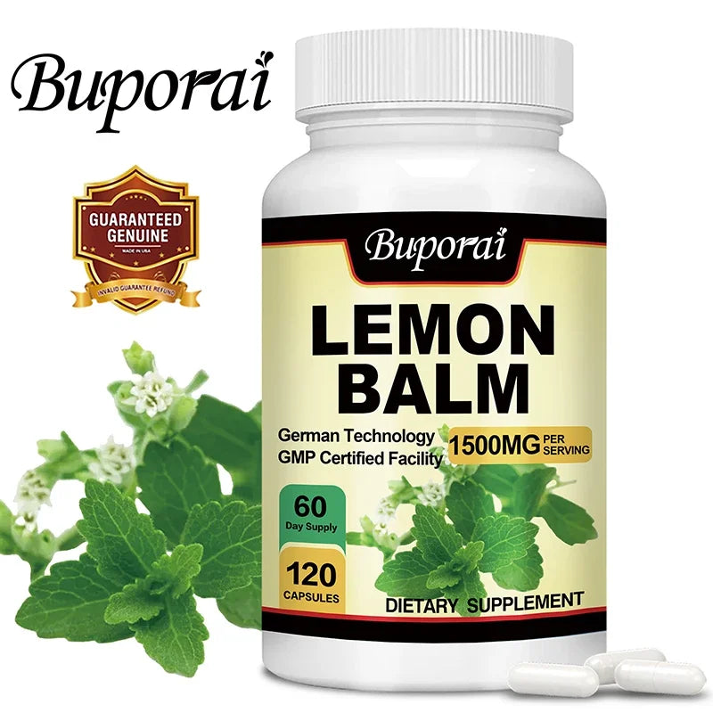 Organic Lemon Balm Capsules – Mood & Wellness Support Herbal Supplement Qst