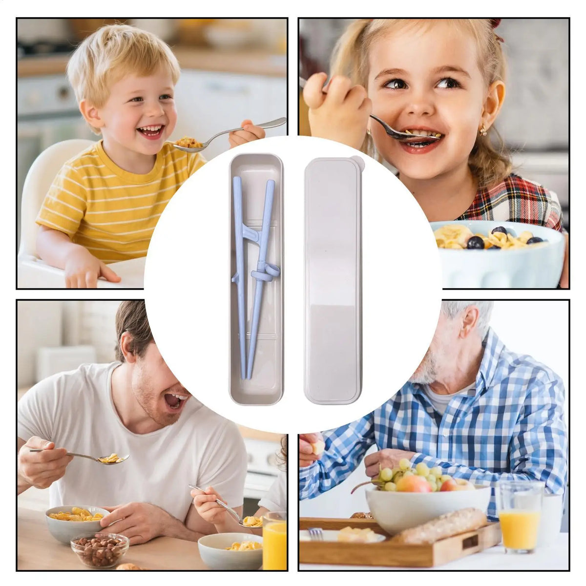 Kids Ergonomic Training Chopsticks with Grip Correction – Right Hand Training Chopsticks Qme