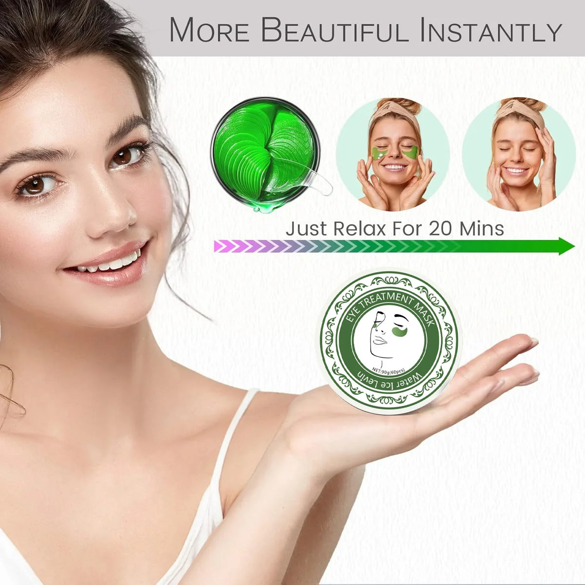 Qme Eye Repair Mask – Brighten Dark Circles & Refresh Eyes Under Eye Mask Qme