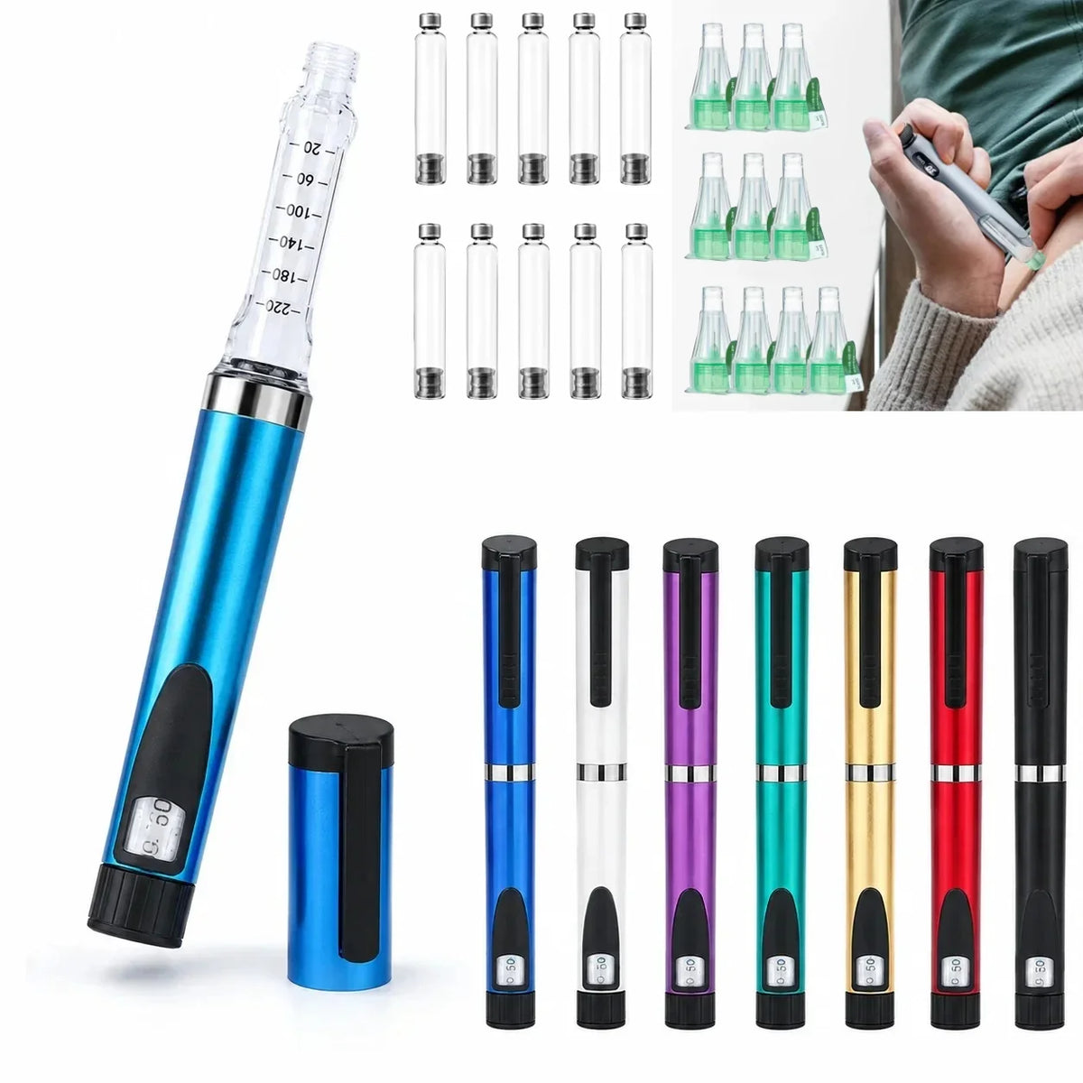 V3 Reusable Metal Insulin Pen – Adjustable Dose Refillable Set Reusable Insulin Pen Qst