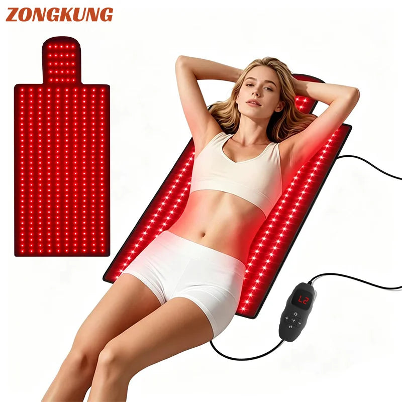 Red Light Therapy Mat 325 LEDs 660nm 850nm Infrared Pad Red Light Therapy Mat Qst