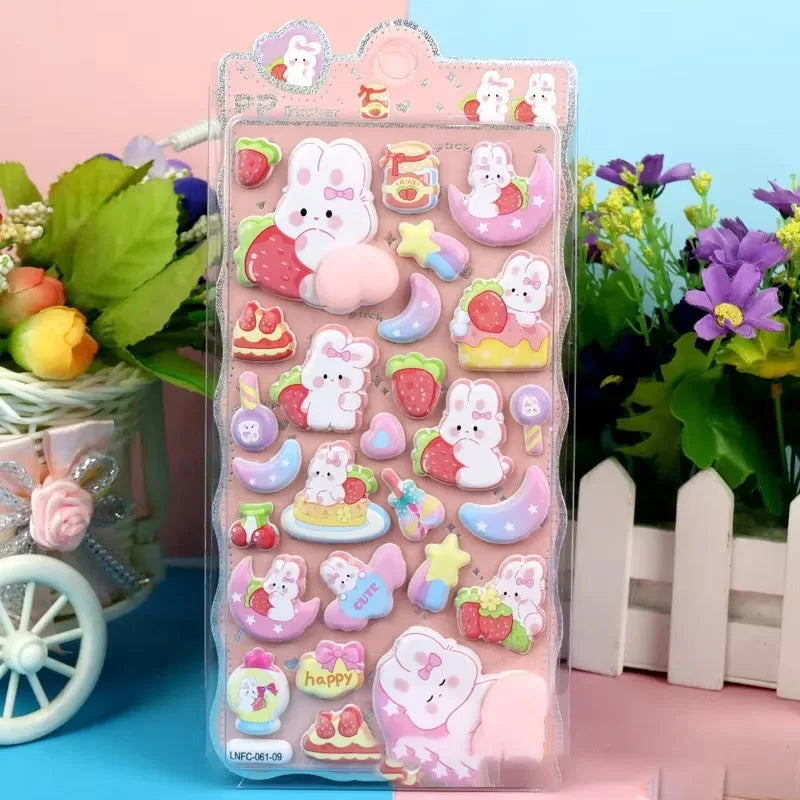 3D Cute Animal Butt Puffy Stickers | DIY Scrapbook & Decals Novelty Craft Stickers Qme