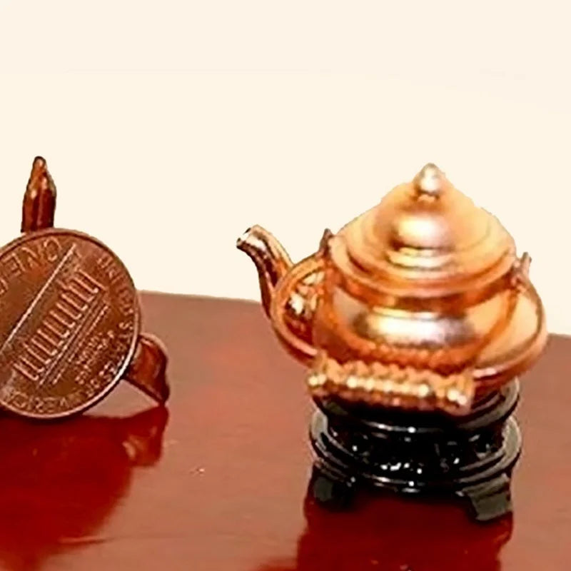 Retro Miniature Kettle 1:12 Scale Dollhouse Decor Accessory Dollhouse Miniature Qme