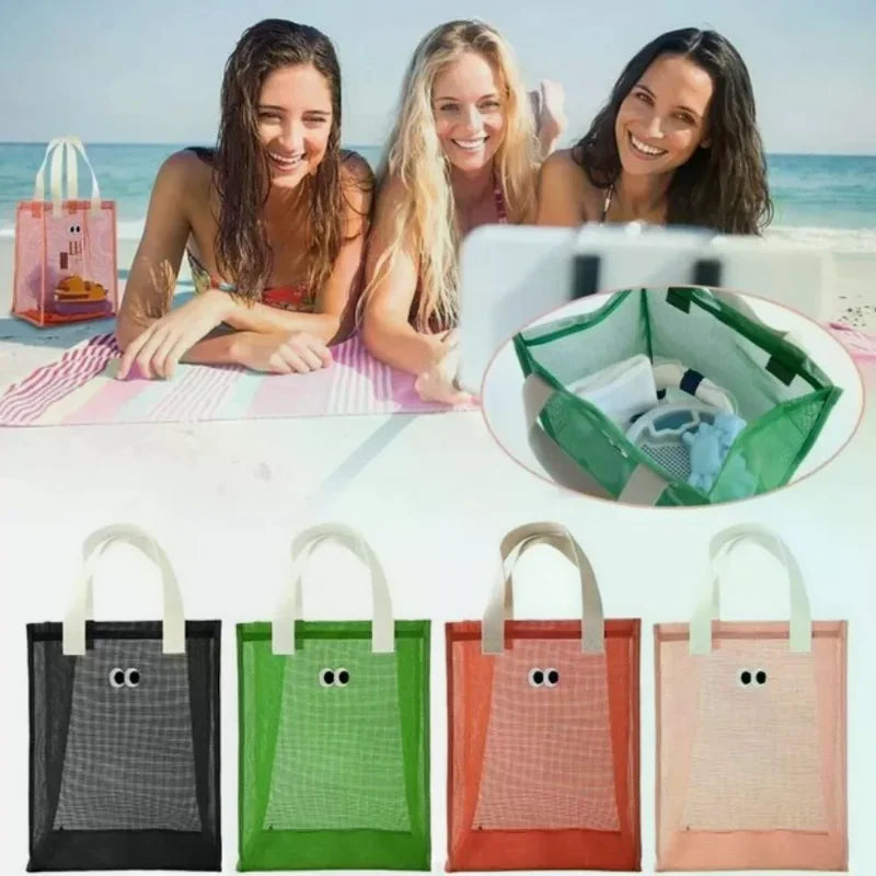Mesh Eye Print Dacron Casual Handbag – 4 Colors | Tote Bag Casual Mesh Handbag Qme