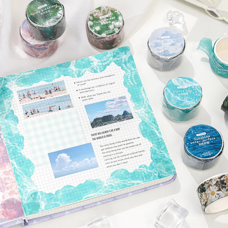 Decorative Washi Tape – Floral, Cloud & Starry Sky Designs Decorative Washi Tape Qme