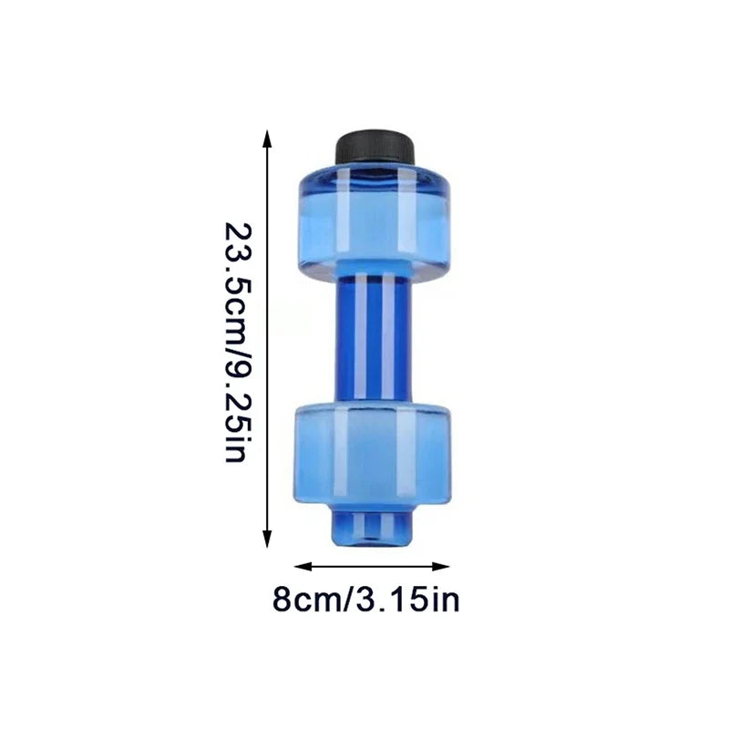 Dumbbell Shaped Sport Water Bottle 650ml PET Gym Bottle Sport Water Bottle Qme