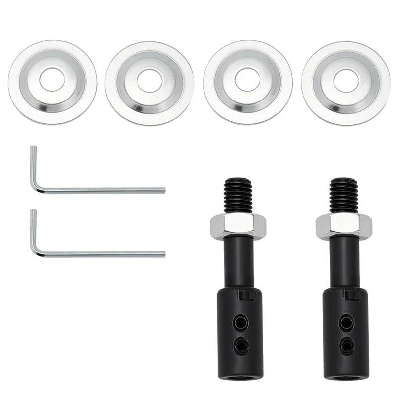 Steel Motor Arbor Polisher Adapter Spindle 2-Pack | Bench Grinder Grinder Adapter Spindle Qme As Shown