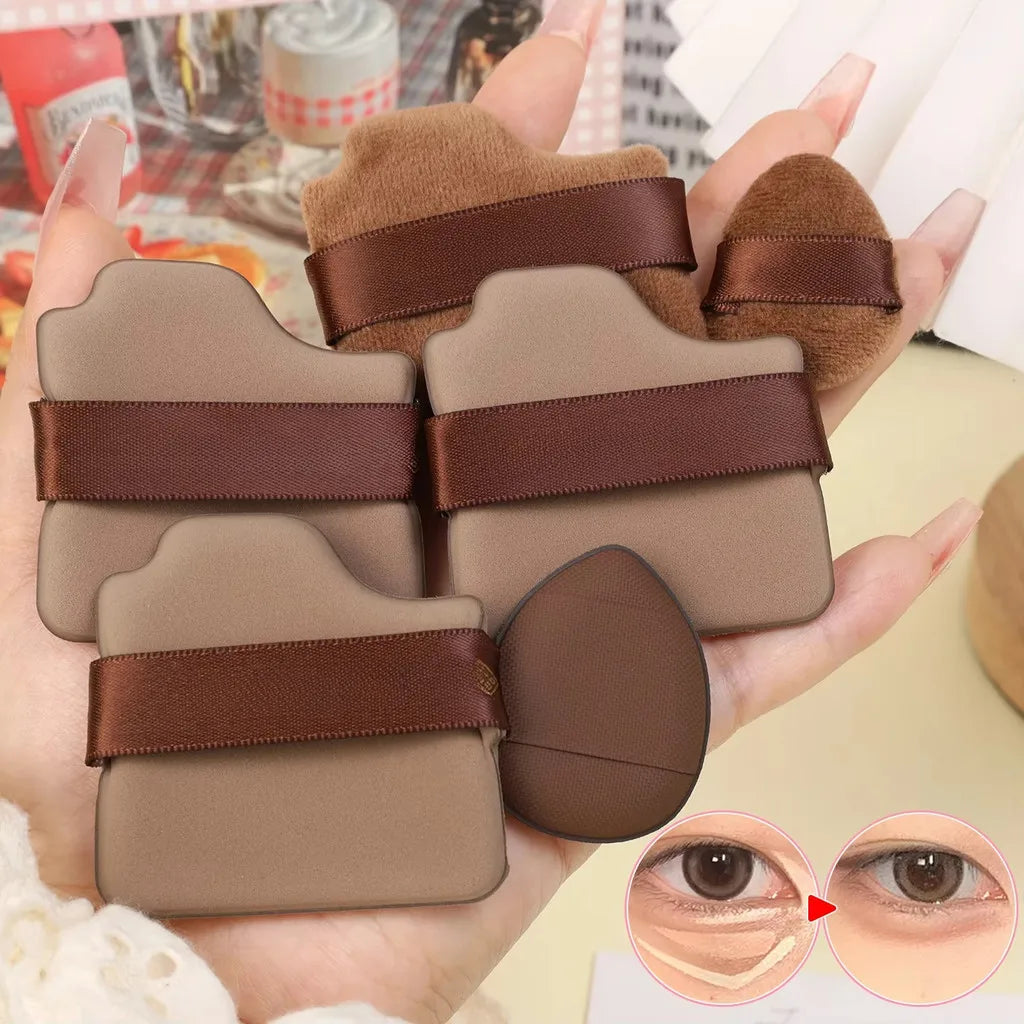 6-Piece Mini Thumb Powder Puffs – Wet & Dry Dual-Use Powder Puff Set Qme