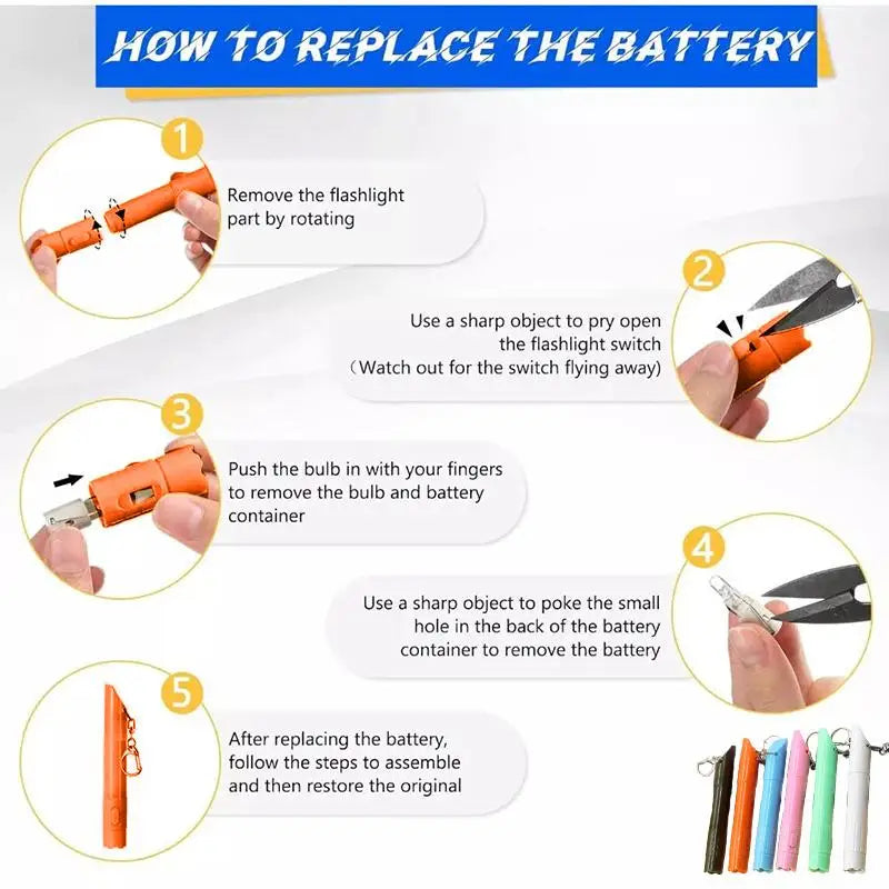 3-in-1 Ball Pen LED Flashlight & Whistle Keychain Tool Multi-Tool Keychain Qme