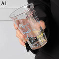 Cute Bow Glass Coffee Mug | Cartoon Striped Borosilicate Cup Glass Coffee Mug Qme A1