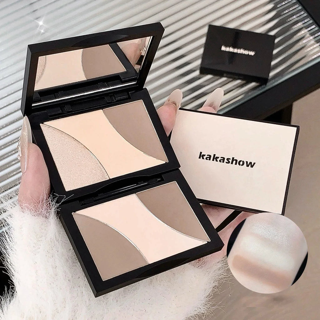 Kakashow 3-Color Contouring Palette – Highlight & Shadow Contouring Palette Qme