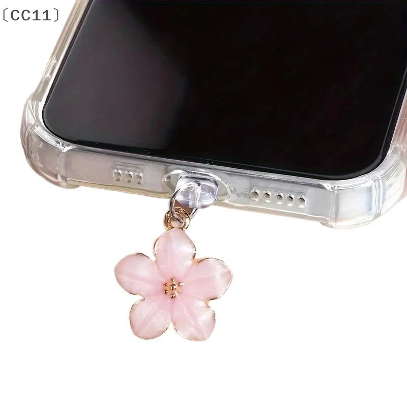 Sakura Cherry Blossom Phone Dust Plug Charm Pendant Phone Dust Plug Charm Qme