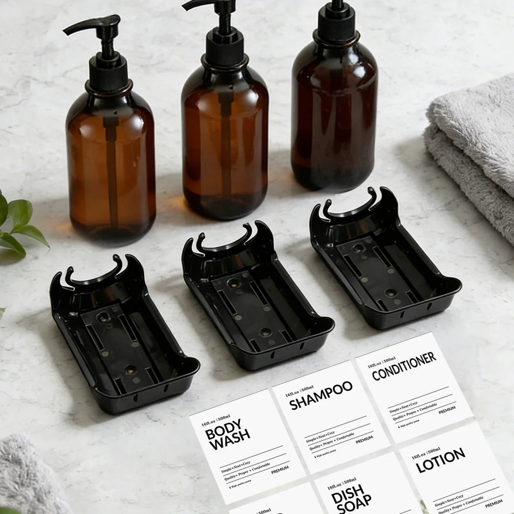 Wall Mounted Shower Soap Dispenser – 3-Chamber Shampoo Set Shower Soap Dispenser Qme