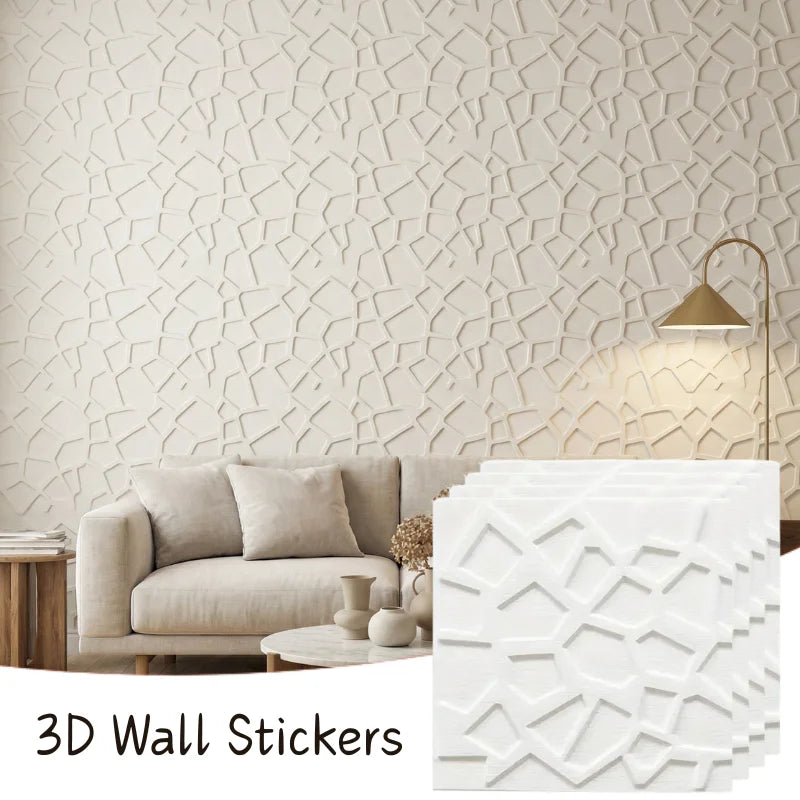 3D Grid Self-Adhesive Wallpaper Tiles 35x35cm Waterproof Self-Adhesive Wall Tiles Qme 35cmx35cm 4pcs White