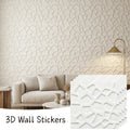 Self-Adhesive Modern Grid Wallpaper | Waterproof PVC Wall Tiles Peel & Stick Wallpaper Qme 35cmx35cm 4pcs White