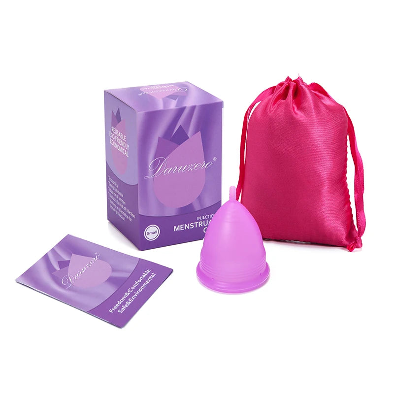 XceeFit Medical Silicone Menstrual Cup – Reusable, 2 Sizes Menstrual Cup Qst Pink-1pcs S