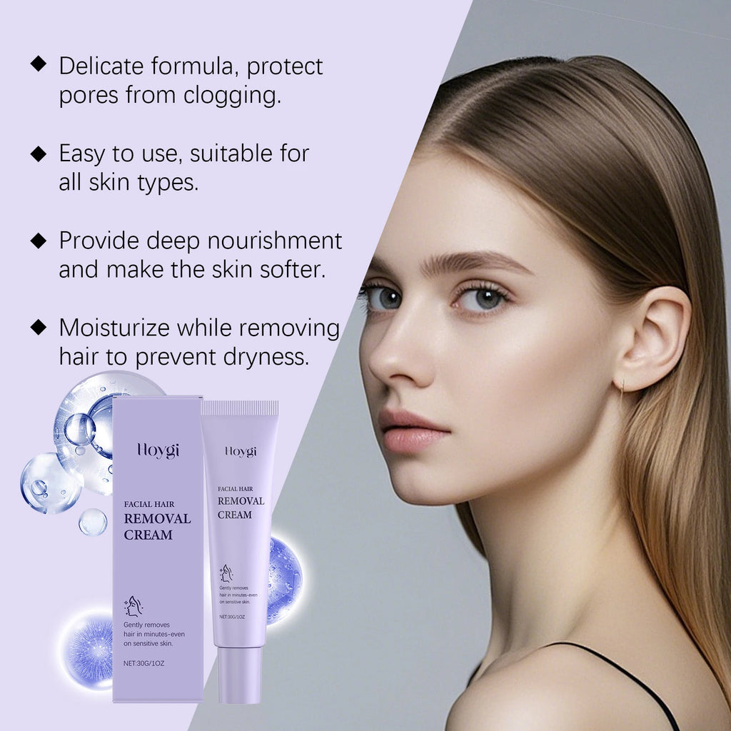 Hoygi Facial Hair Removal Cream – Gentle & Nourishing 30g Hair Removal Cream Qst