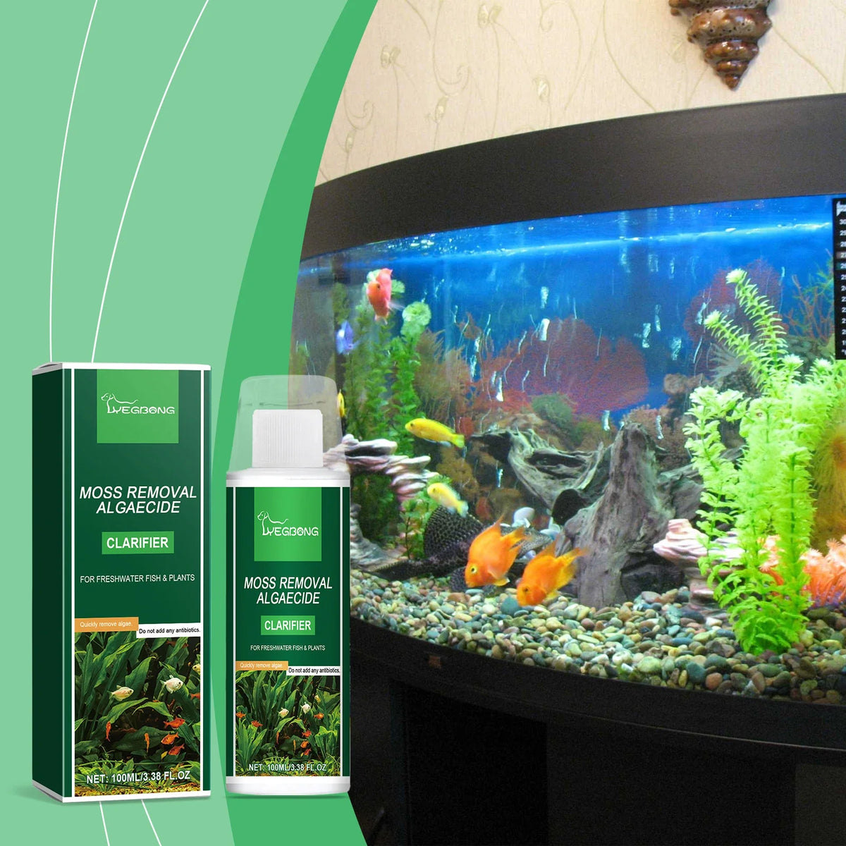Aquarium Moss & Algae Remover Water Clarifier 100ml | Qme Water Clarifier Qme