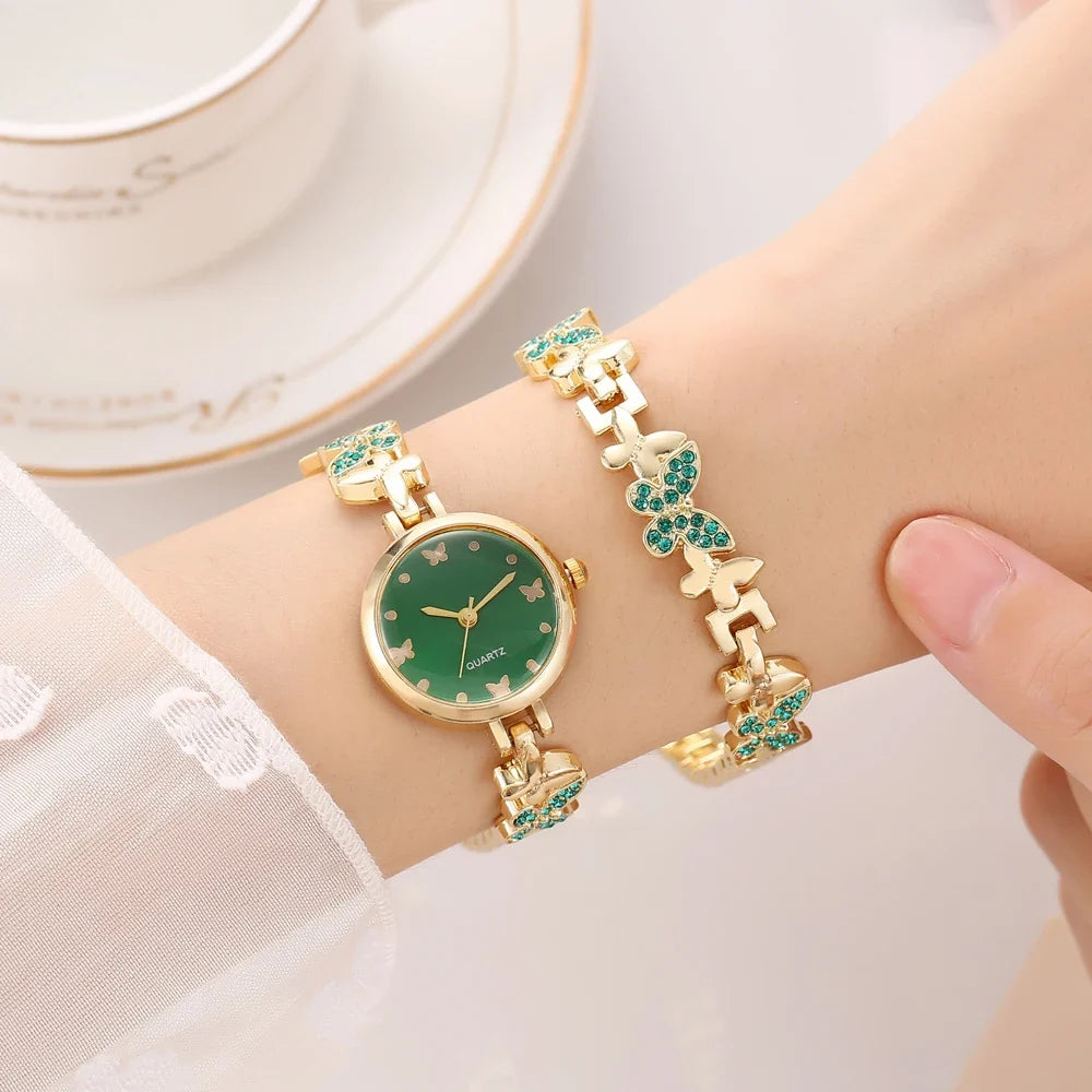 Women's Butterfly Strap Diamond Round Quartz Watch | Qme Women's Fashion Watch Qme 1