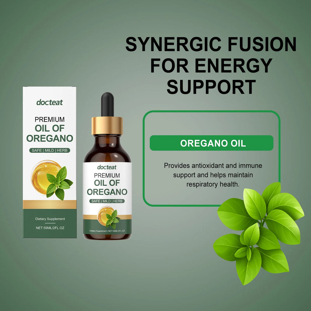 Docteat Oregano Oil Drops – Gut Health Supplement 59ml Herbal Supplement Drops Qst