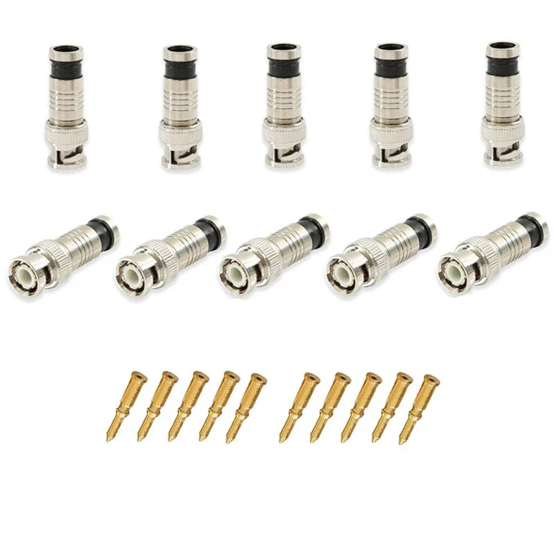 BNC Compression Connector RG59 Coaxial Cable – CCTV Security Coaxial BNC Connector Qme