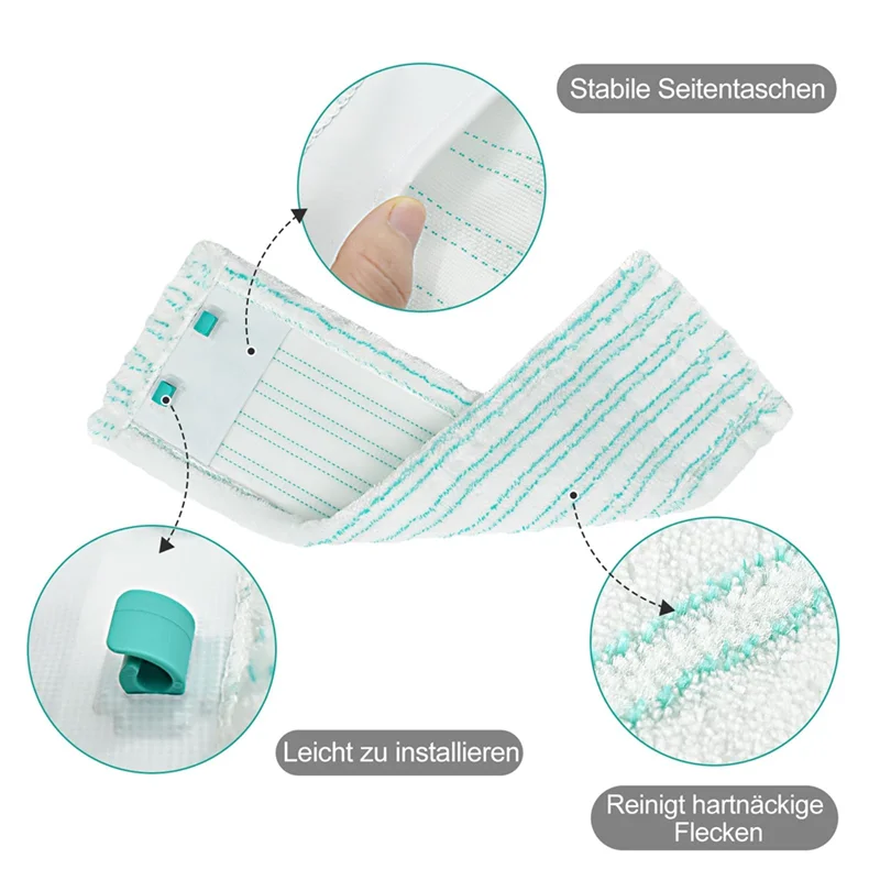 2-Pack Microfiber Replacement Mop Covers for Leifheit Profi XL Replacement Mop Cover Qst