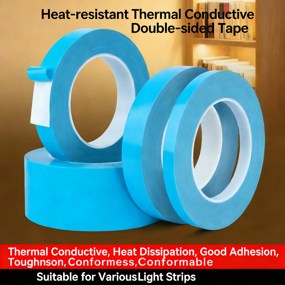 10M Double-Sided Thermal Conductive Tape | LED PCB Heatsink Thermal Conductive Tape Qme