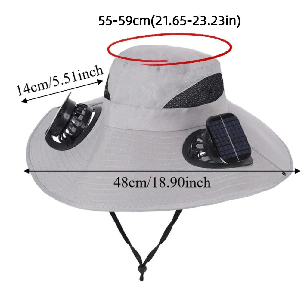 Solar Dual Fan Visor Cap | 3-Speed Breathable Summer Hat Solar Fan Cap Qme