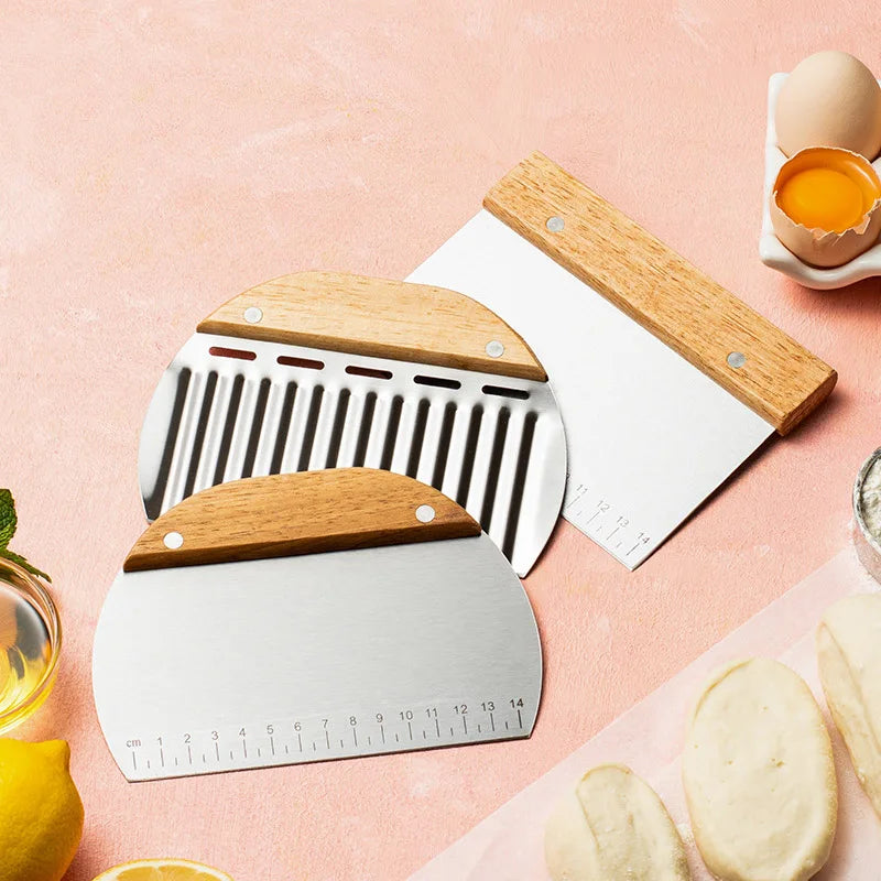 Stainless Steel Dough Scraper & Pastry Cutter with Scale Dough Scraper Qst