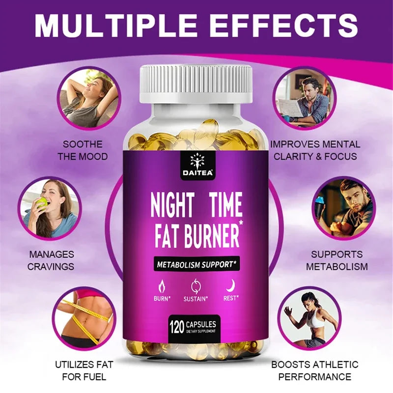 Nighttime Fat Burner – Carb Blocker & Metabolism Capsules Weight Management Supplement Qst