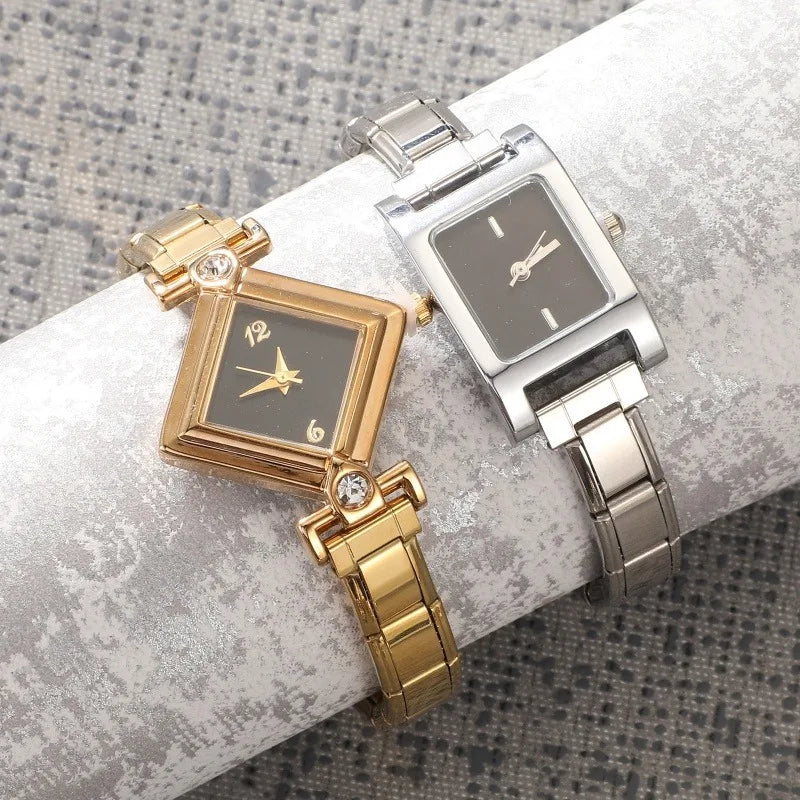 Women's Stainless Steel Square Triangle DIY Watch Bracelet DIY Watch Bracelet Qme