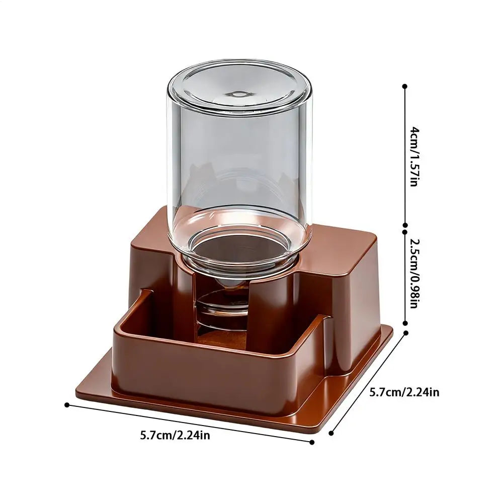 Reptile Automatic Water Fountain Dish for Tortoise & Gecko Reptile Water Dish Qme Brown