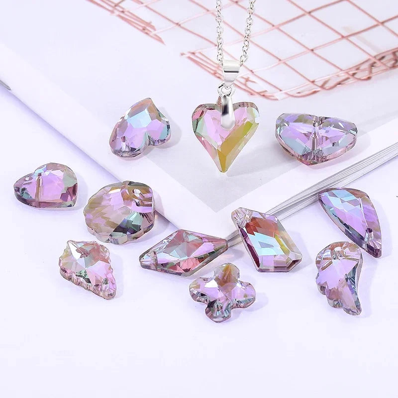 Crystal Rhinestone Pendants – Multi-Shape Jewelry Making Charms Crystal Jewelry Charms Qme