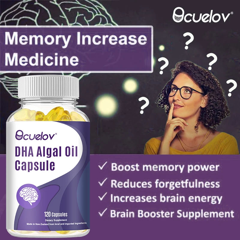 Algal Oil DHA & EPA Omega-3 Capsules – Brain & Eye Support Omega-3 Supplement Qst