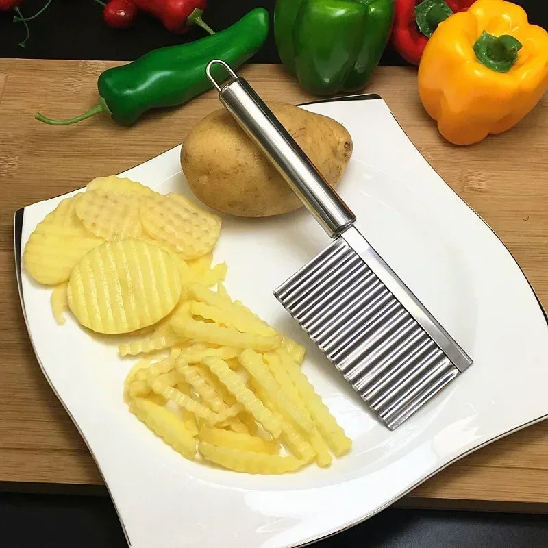 Stainless Steel Wave Potato Slicer & Veggie Cutter Vegetable Slicer Qme