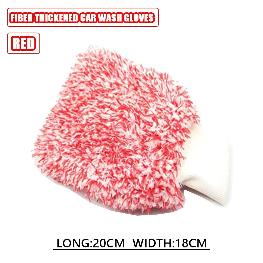 Microfiber Car Wheel Wash Brush – Non-Slip Soft Handle Car Wheel Wash Brush Qme Red Gloves