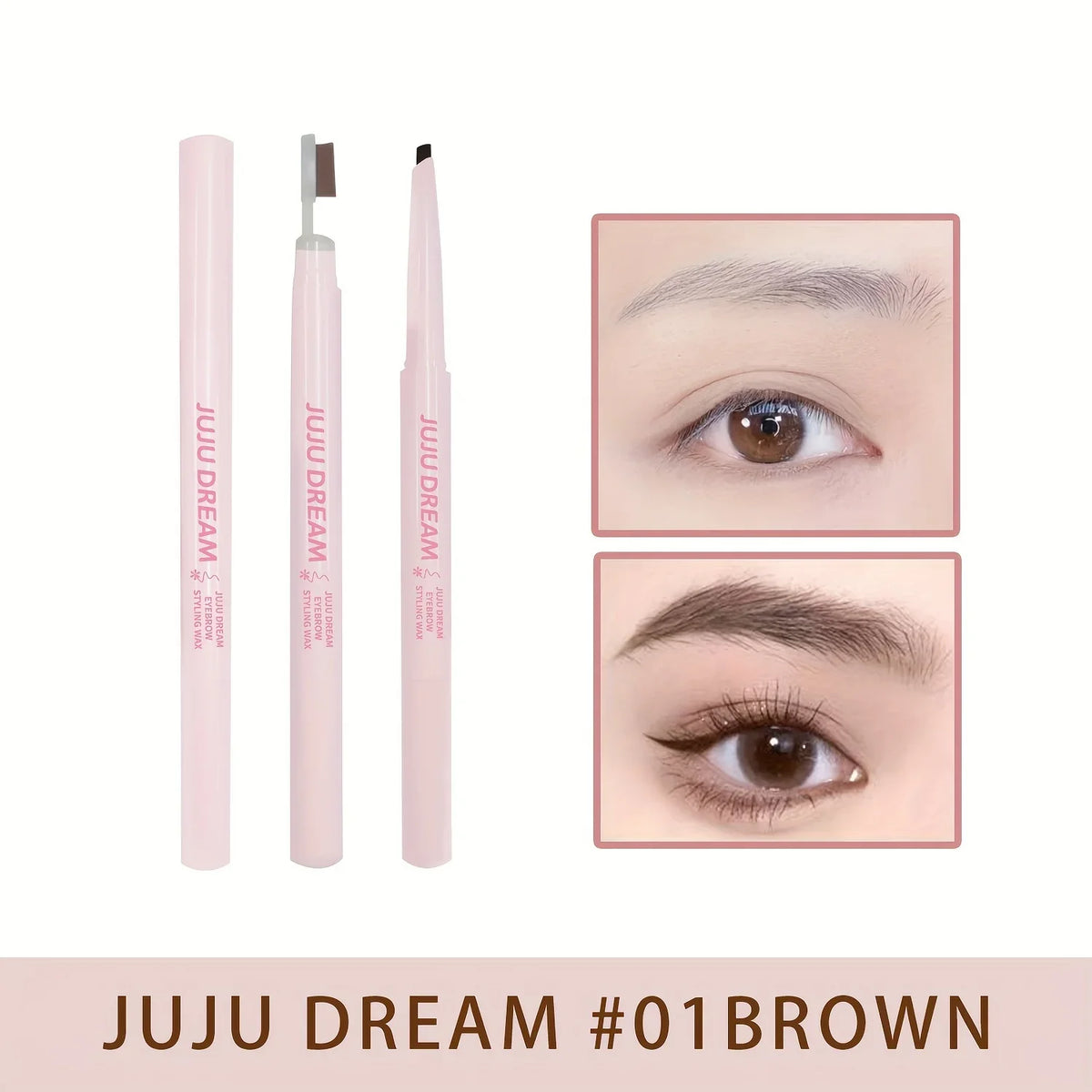 Double Head Eyebrow Wax Brush – Waterproof Long-Lasting Cream Eyebrow Wax Brush Qme 01