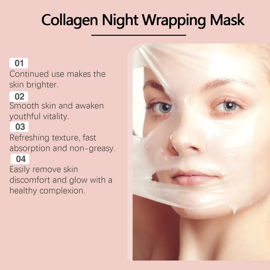 Collagen Night Peel-Off Gel Face Mask – Moisturizing & Firming Peel-Off Face Mask Qme