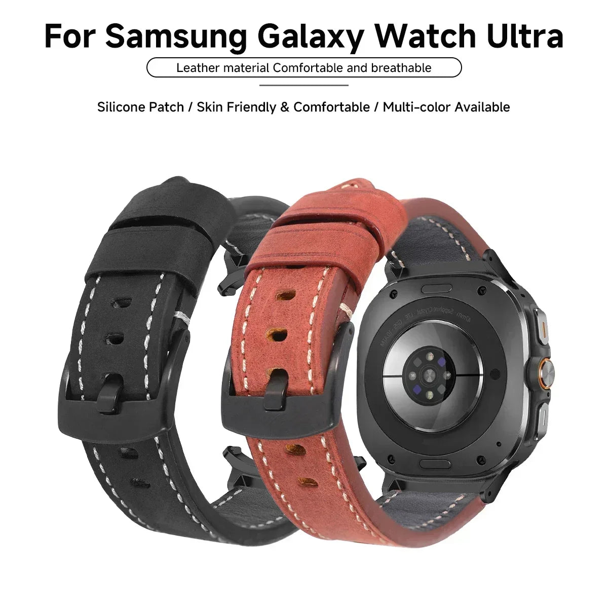Leather Quick Release Band for Samsung Galaxy Watch 7 Ultra Leather Watch Band Qme