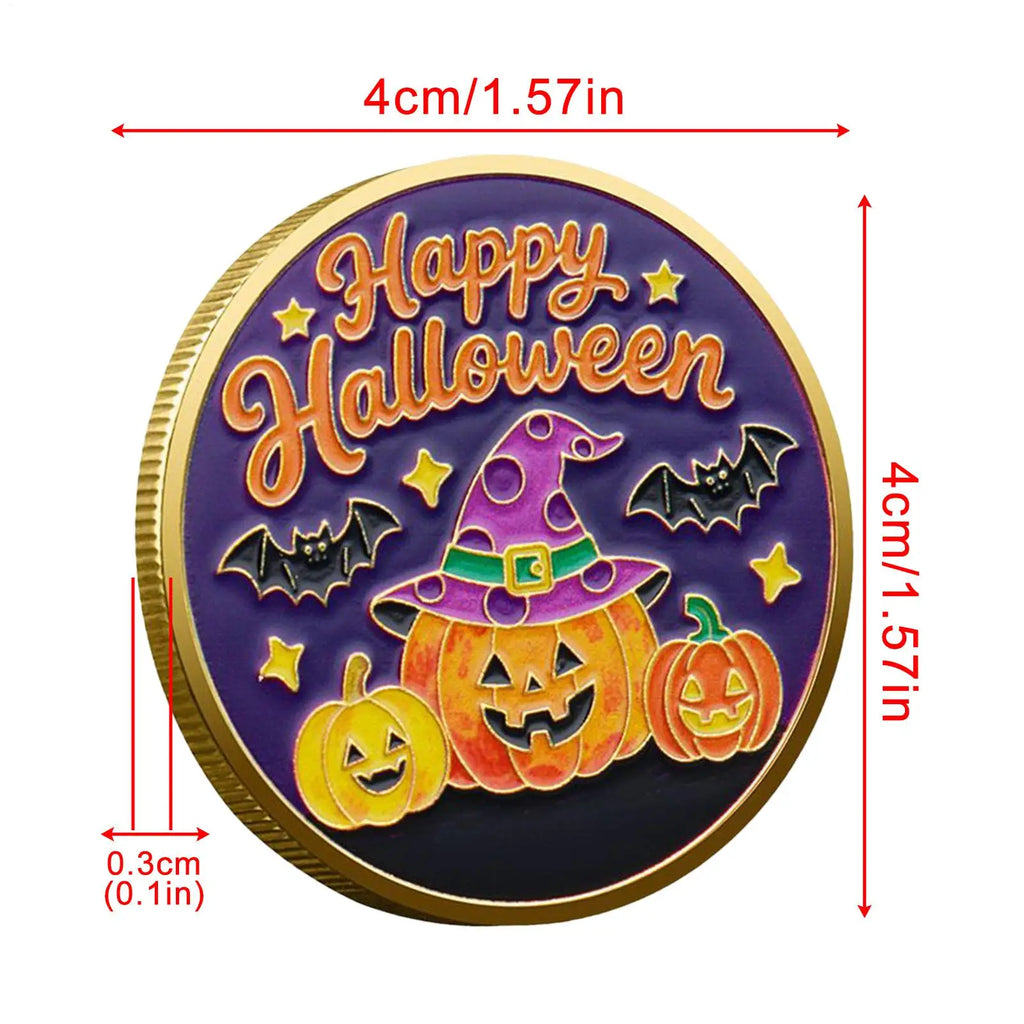 Halloween Metal Collector Coins – Party Decor & Treasure Hunt Novelty Collector Coins Qme