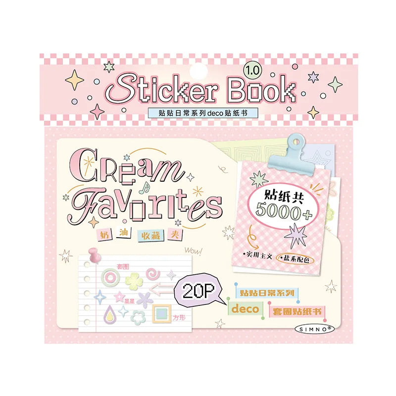 Cute Cartoon PET Die-Cut Sticker Book – 20 or 40 Sheets Die-Cut Sticker Book Qme